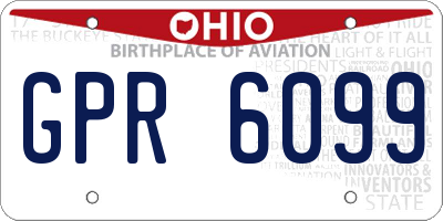 OH license plate GPR6099