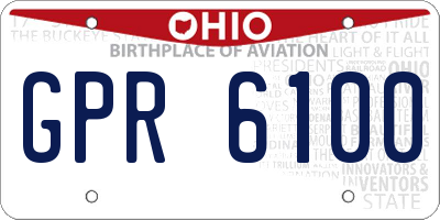 OH license plate GPR6100
