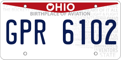 OH license plate GPR6102