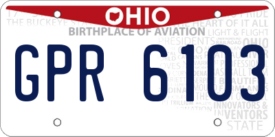 OH license plate GPR6103
