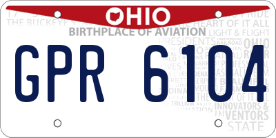 OH license plate GPR6104