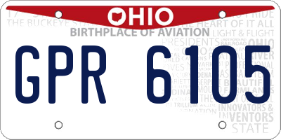 OH license plate GPR6105
