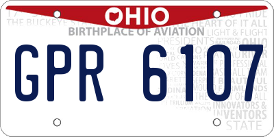 OH license plate GPR6107