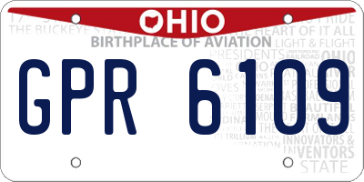 OH license plate GPR6109