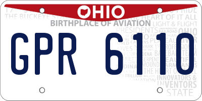 OH license plate GPR6110