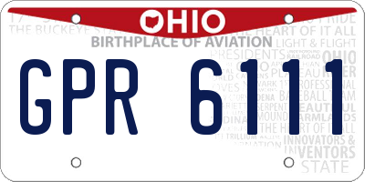 OH license plate GPR6111