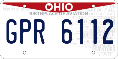 OH license plate GPR6112