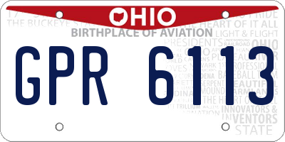 OH license plate GPR6113