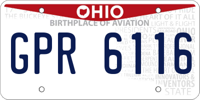 OH license plate GPR6116