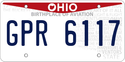 OH license plate GPR6117