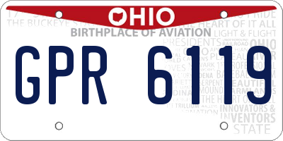 OH license plate GPR6119