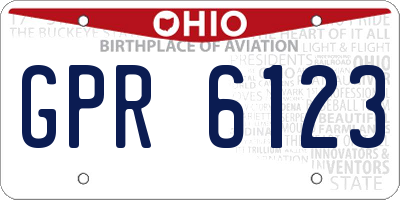 OH license plate GPR6123