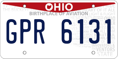 OH license plate GPR6131