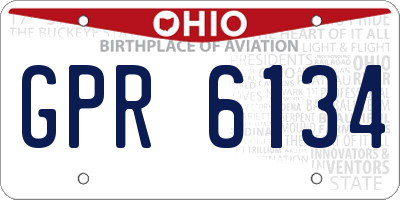OH license plate GPR6134