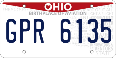 OH license plate GPR6135