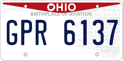 OH license plate GPR6137
