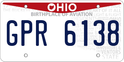 OH license plate GPR6138