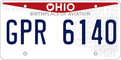 OH license plate GPR6140