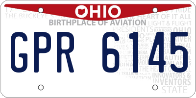OH license plate GPR6145