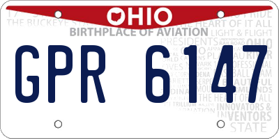 OH license plate GPR6147