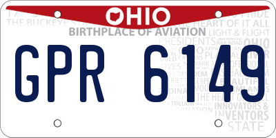 OH license plate GPR6149
