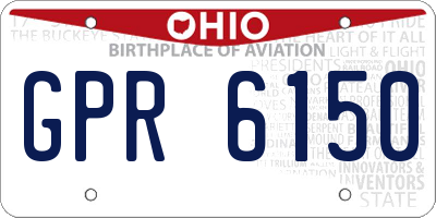 OH license plate GPR6150