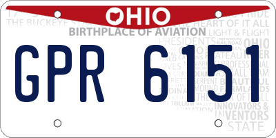 OH license plate GPR6151