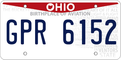 OH license plate GPR6152