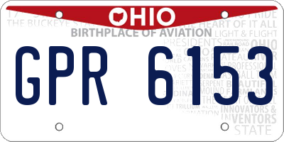 OH license plate GPR6153