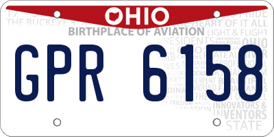 OH license plate GPR6158