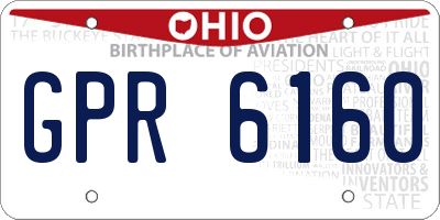 OH license plate GPR6160