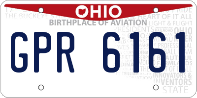 OH license plate GPR6161