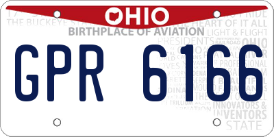 OH license plate GPR6166