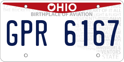 OH license plate GPR6167