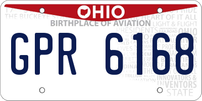OH license plate GPR6168