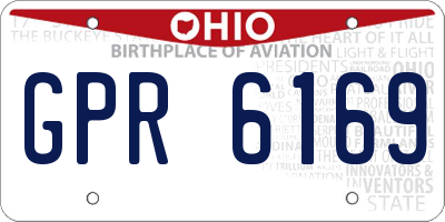 OH license plate GPR6169