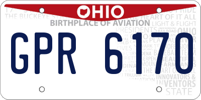 OH license plate GPR6170