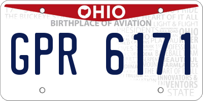 OH license plate GPR6171