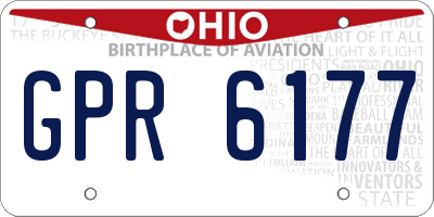OH license plate GPR6177