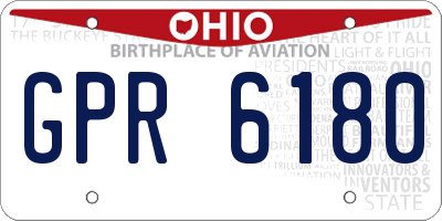 OH license plate GPR6180