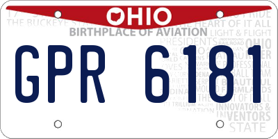 OH license plate GPR6181