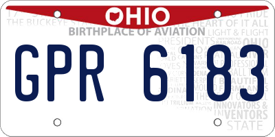 OH license plate GPR6183