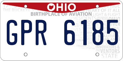 OH license plate GPR6185