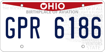OH license plate GPR6186