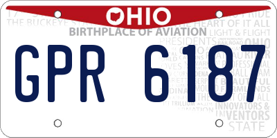 OH license plate GPR6187