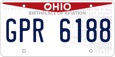 OH license plate GPR6188