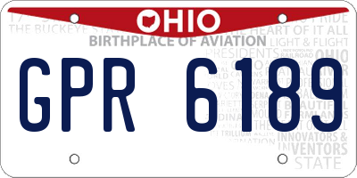 OH license plate GPR6189