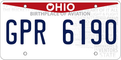 OH license plate GPR6190