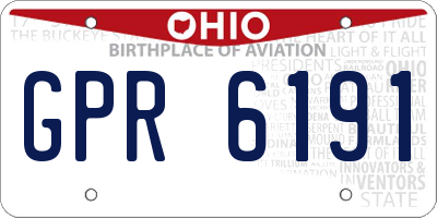 OH license plate GPR6191