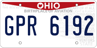 OH license plate GPR6192